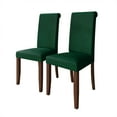 thumbnail image 2 of Castle Place Simple Sophisticated Velvet Upholstered Dining Chairs, Green, Set of 2, 2 of 9