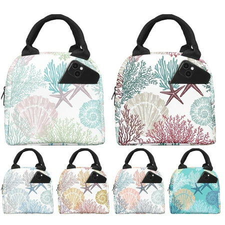

Sea Starfish Shell Coral Printed Handbag Lunch Bag Lunch Box for Unisex (Style 1)