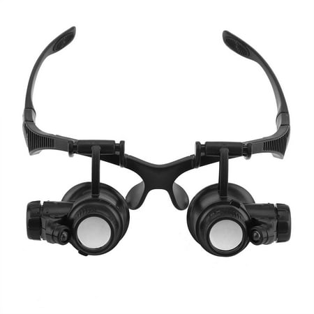 Ashata Portable Eye Jewelry Watch Repair 10X 15X 20X 25X Magnifying Glasses Magnifier with LED Lights, Eye Jewelry Magnifier, Led Magnifying Glasses