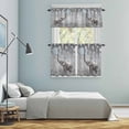 thumbnail image 6 of Elephant Bubbles Kitchen Curtains Valances and Tiers Set of 3 Vintage Abstract Elephant Blowing Bubbles Grey Tier Curtains and Valance with Rod Pocket for Small Windows, 27.5"x24", 6 of 9