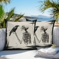 thumbnail image 5 of Outdoor Waterproof Pillow Covers Watercolor Halloween Crow Decorative Throw Pillow Protectors,Country Animal on Orange Pillowcase Cushion Cases for Patio Sofa Garden Couch,18x18in,Pack of 2, 5 of 9