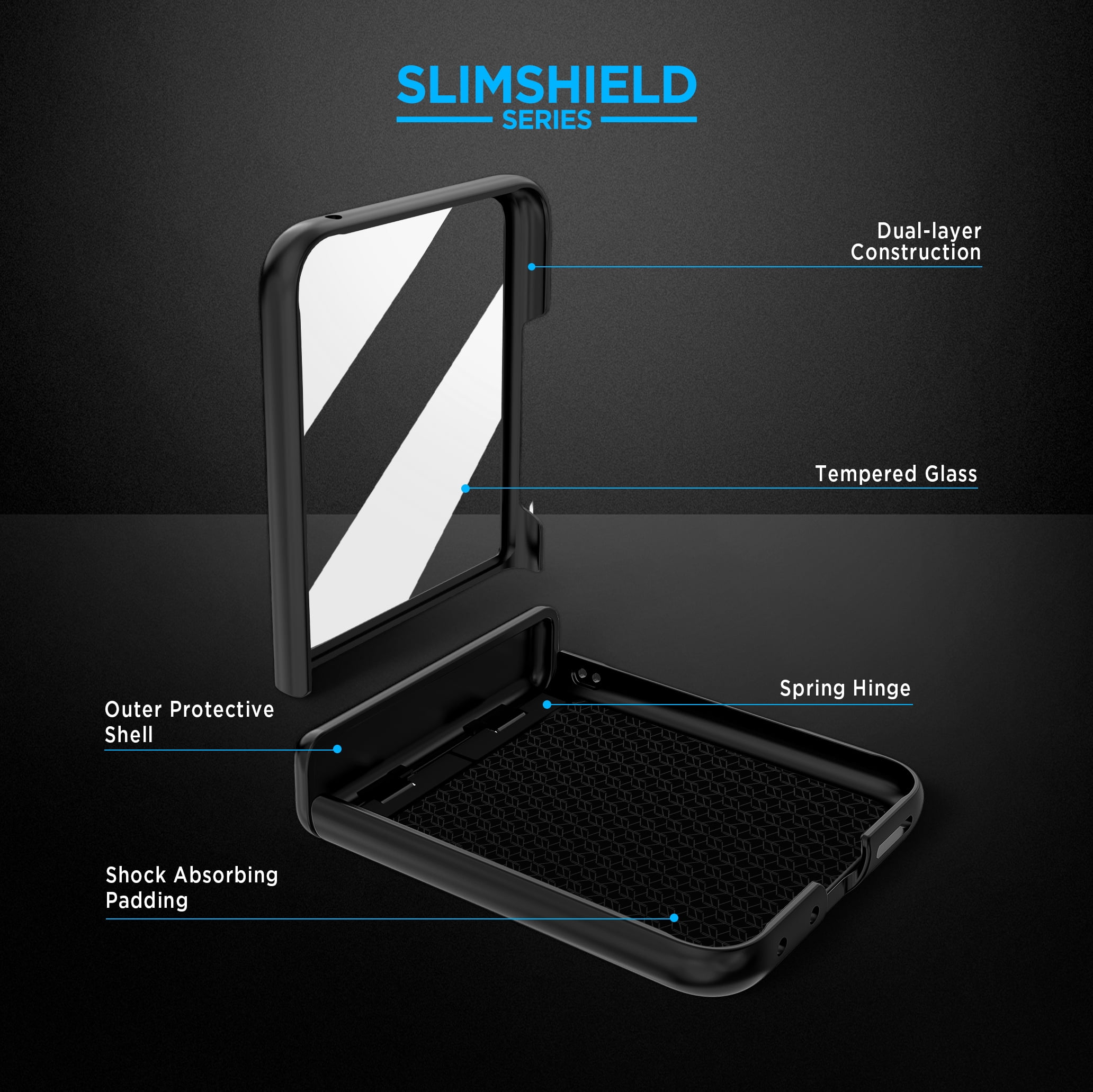 Encased Holster for Motorola Razr Plus 2024 Case with Belt Clip (Razr+) 2-in-1 Case with Hinge and Screen Protection & Heavy Duty Nylon Phone Pouch (Moto Razr 50 Ultra)