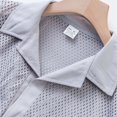 thumbnail image 5 of hotojiny Men's 2 Piece Set Summer Beach Outfits Breathable Hollow out Mesh Button down Shirts Shorts Set Casual Tracksuit(Gray,XX-Large), 5 of 7