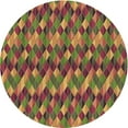 thumbnail image 1 of Ahgly Company Machine Washable Indoor Round Transitional Brown Red Area Rugs, 4' Round, 1 of 7