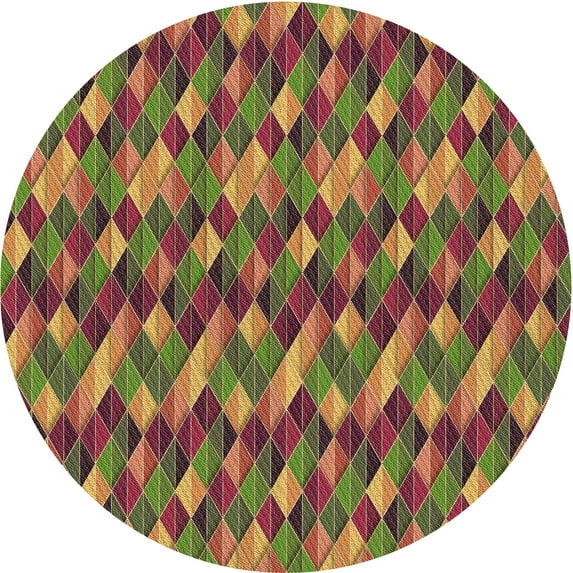 Ahgly Company Machine Washable Indoor Square Transitional Brown Red Area Rugs, 3' Square