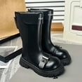 thumbnail image 6 of LYHao Stylish Leather Ankle Boots For Girls Easy Back Zipper Closure Comfortable Winter Footwear For Toddlers And Kids Everyday Casual And Outdoor Wear ,Girls Boots Sizes 9.5 Black(3.5-4 Years), 6 of 6