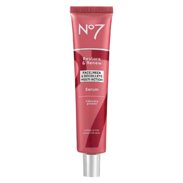 Sérum No7 Restore & Renew para rostro y cuello, antienvejecimiento, 75 ml