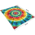 thumbnail image 4 of Rainbow Tie Dye Mandala Pattern Blanket,Comfortable Soft Flannel Throw Blanket,All Season,Warm Lightweight Blankets for Sofa Bed Couch Living Room Chair,60"x80", 4 of 4