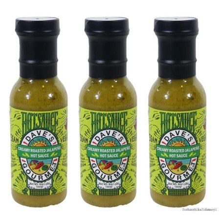 Creamy Roasted Jalapeno Sauce - Medium Heat For Salads, Dips, Dressings-3 Pack