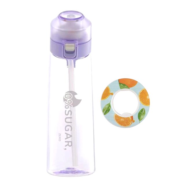 La mejor opción de regalo! Botella de agua deportiva de aire última intervensión de BPA, botella de agua de 650 ml con 2 cápsulas de sa C