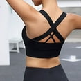 thumbnail image 4 of SMihono Racerback Sports Bra for Women Wireless Full Coverage U Neck High Impact Support Bralette Running Workout Fitness (Black S ), 4 of 8