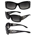 thumbnail image 7 of Rodeo Queen Belle Womens Fashion Sunglasses Black Frame w/ Bling Rhinestones & Smoke Gradient Lens, 7 of 7