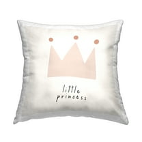 Stupell Industries Little Princess Crown Square Decorative Printed Throw Pillow, 18 x 18