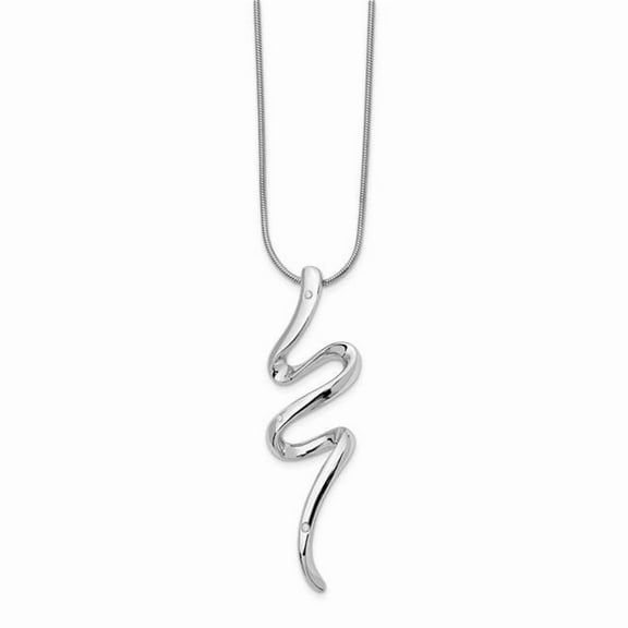 Primal Silver Sterling Silver Rhodium-plated 0.025 Ct Diamond Necklace