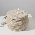 thumbnail image 4 of Hand-woven Storage Basket with Lid Cotton Rope Container for Eggs Snack Tray Baby Laundry Toy Organizer Home Decorations, 4 of 8