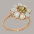 thumbnail image 2 of LBG British Made Real Solid 14k Rose Gold Natural Peridot & Opal Womens Engagement Ring - 33 size options - Size 6.25, 2 of 6