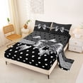 thumbnail image 2 of Erosebridal Black Bowknot Girls Queen Sheet Sets,Kawaii Polka Dot Bowtie Bed Set For Kids 4 Pieces, 2 of 6