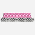 thumbnail image 6 of Bacati - Ikat Dots Chevron Fuchsia Gray Quilted Muslin Changing Pad Cover, 6 of 10