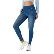 Jeans Women Petite Pull On Skinny Stretchy High Waisted Leggings Demin with Pockets Pants for Women