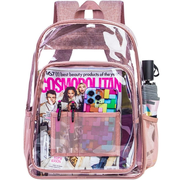 Mochila AGSDON - Mochila transparente para mujer, color rosa