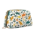 thumbnail image 2 of Rateoe Dinosaurs and Tropical Leaves for Travel Makeup Bag,Large Capacity Cosmetic Bags for Women,Waterproof Portable Pouch Open Flat Toiletry Bag Make up Organizer, 2 of 8