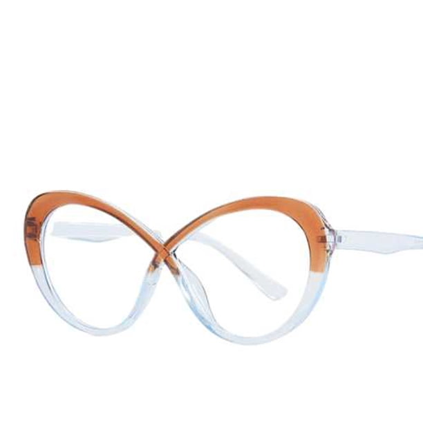 Gafas de espejo planas con degradado azul claro y 8 personalidades para mujer