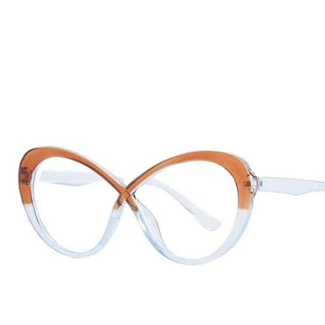 Gafas de espejo planas con degradado azul claro y 8 personalidades para mujer