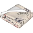 thumbnail image 2 of Yibo Pink Floral Blanket Flannel Soft and Comfortable Anti-static Bed Sofa Blanket, 2 of 8