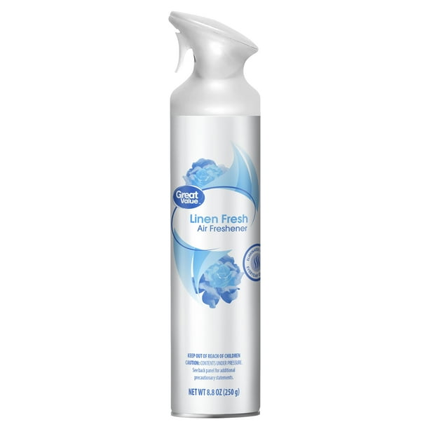 Great Value Manual Aerosol Odor Eliminator Air Freshener, Linen Fresh
