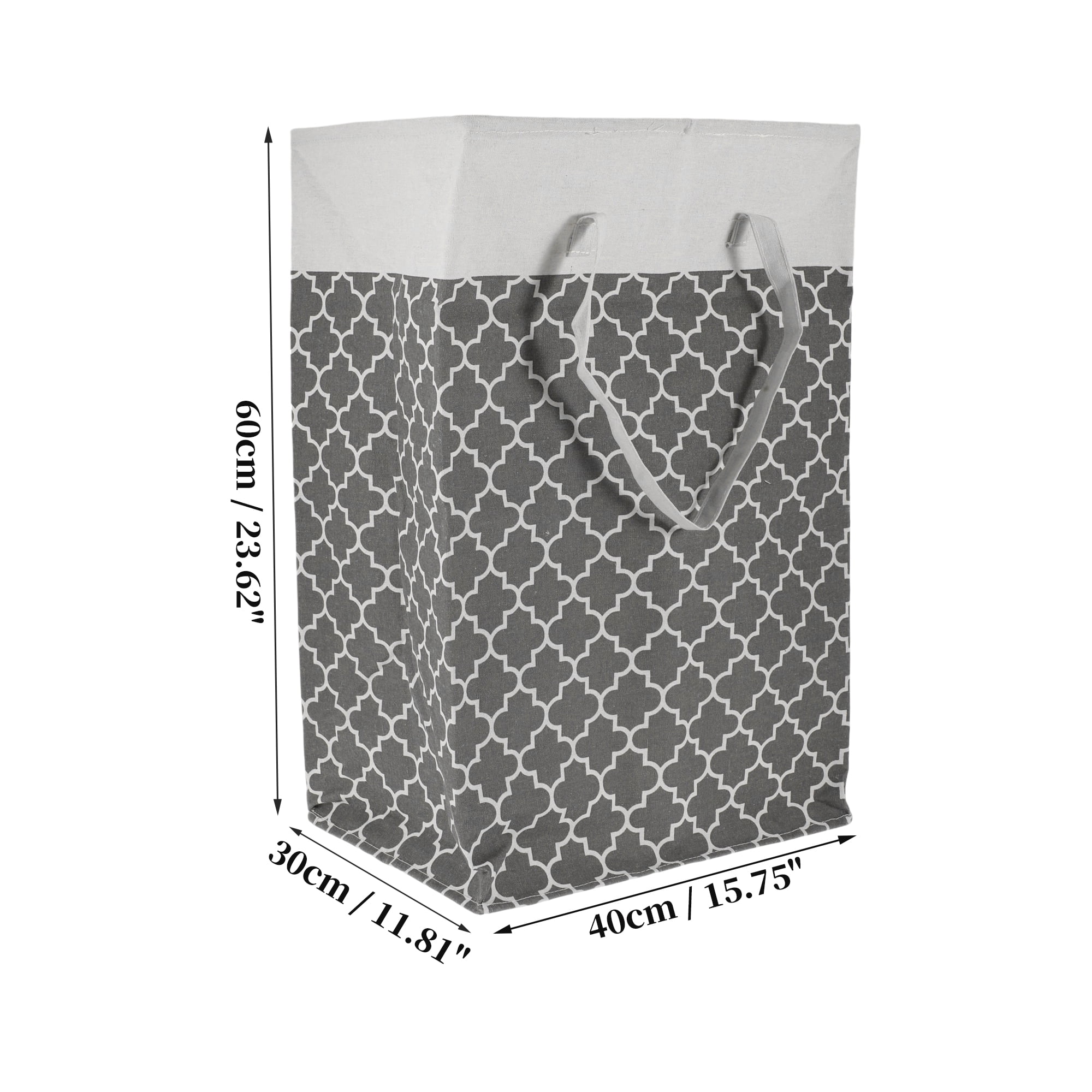 Unique Bargains Laundry Basket, Foldable Laundry Hamper with Handles Dark Gray