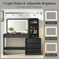 thumbnail image 4 of wow97e Modern Vanity Desk with Touch Screen LED Mirror, 55" Big Make Up Table with 5 Drawers , Wood Dressing Tablew/3 Color Available, Charging Station, 4 of 7