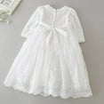 thumbnail image 2 of Baby Girls Long-Sleeve Baptism Dress Christening Gown 18M, 2 of 5