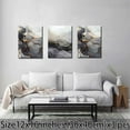 thumbnail image 5 of 3Pcs Framed Modern Abstract Black and Gold Canvas Wall Art Fluid Lines Marble Pictures Posters Prints Painting White Grey Wall Decor for Bathroom Bedroom Living Room Office12x16inx3 Home Decoration, 5 of 6