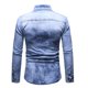 thumbnail image 4 of camisa de hombre de manga larga de mezclilla lavada con cuello de solapa con botones de bolsillo retro irregular Pompotops oipoqjl27738, 4 of 6
