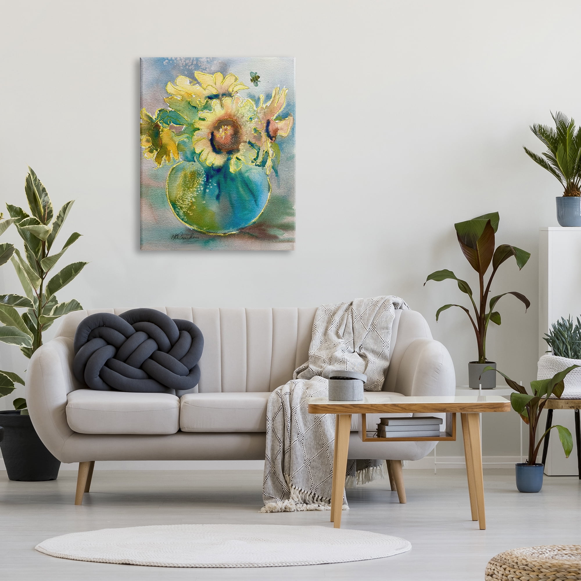 Stupell Industries Modern Yellow Daisies Botanical & Floral Painting Gallery Wrapped Canvas Print Wall Art, 30 x 40