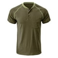 thumbnail image 4 of Mens Shirts Summer Clearance Short-sleeved T-shirt Casual Solid Top Short-sleeved Casual Sports Daily Top Blouse, 4 of 7