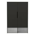 thumbnail image 4 of Logan 2-Shelf Armoire Black and White, 4 of 7