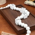 thumbnail image 5 of EXHUMKY BERTDOMD White Wooden Beaded Rope Tassel Boho Rustic Home Decor for Living Room, 5 of 5