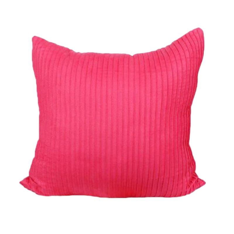 Suede Throw Pillow Case Sofa Bed Waist, Solid Hot Pink Outdoor Pillows