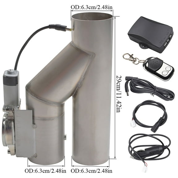 Panlongic Universal Stainless Steel Single-Opening Integrated Electric Exhaust Valve Kit 2.5inch