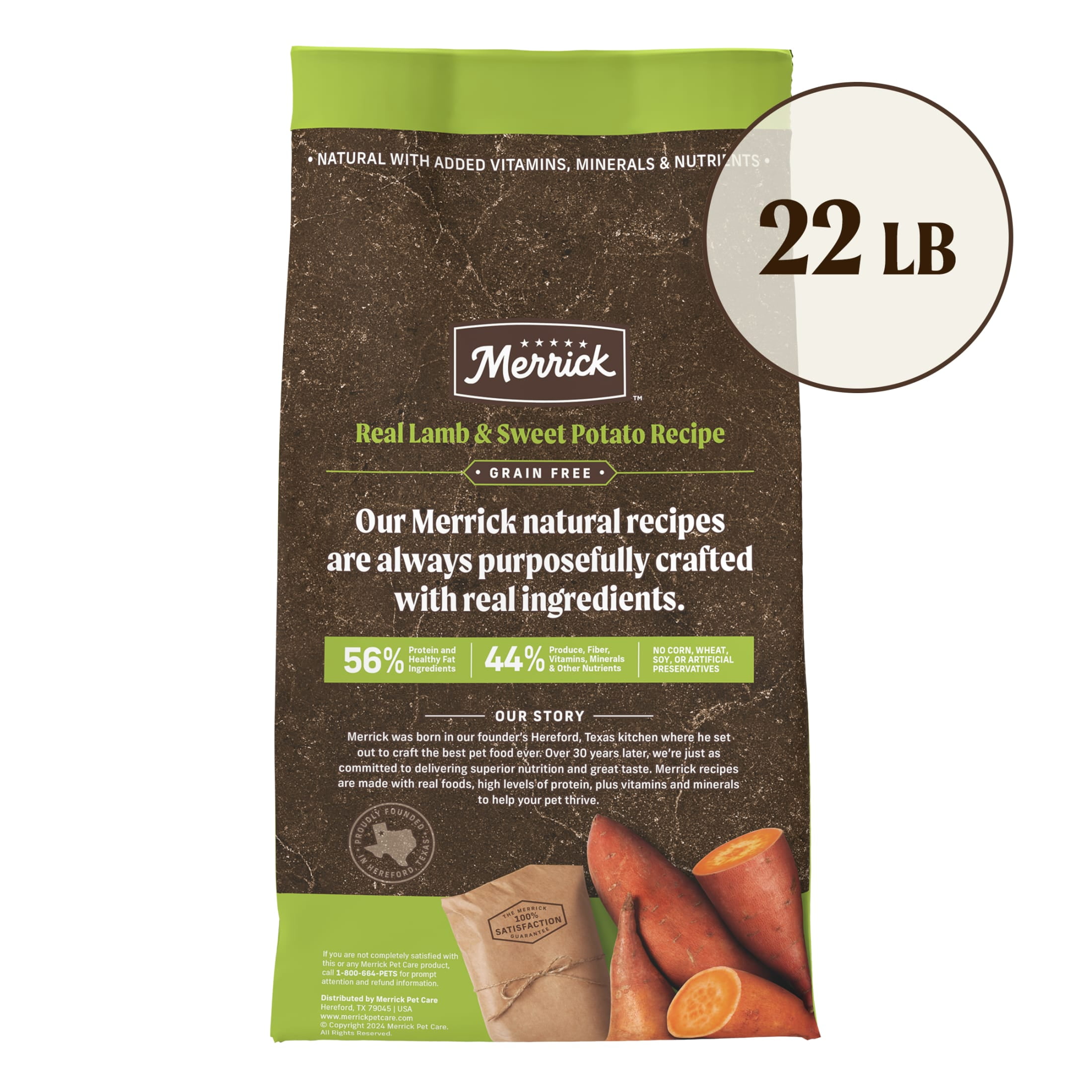 Merrick Real Lamb & Sweet Potato Gravy Dry Dog Food, Grain Free, 22 lb bag