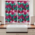 thumbnail image 2 of Ambesonne Floral Kitchen Curtains, Abstract Tulips Flowers, 55"x39", Jade Green and Red, 2 of 3