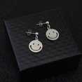 thumbnail image 4 of Pendientes de moda punk para hombre, con borlas de plumas, cadena larga, colgante de acero inoxidable, pendiente de botón, unisex, tendencia rock, hipster, clip para la oreja, regalo, color cruz A, 4 of 5