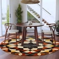 thumbnail image 3 of Round Rugs 7Ft, Boho Ethnic Round Area Rug Washable Indoor Throw Carpet, Modern Abstract Geometric Art Large Non Slip Circle Rug for Dining Room Playroom Home Decor Aesthetic, 3 of 8