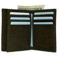 thumbnail image 5 of RFID Blocking Black Genuine Leather ID Credit Cards Pocket Business Center Flap Men's Wallet, 5 of 9