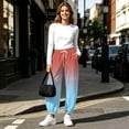thumbnail image 6 of Xdegoge Sweatpants Women Ombre Casual Joggers High Waisted Athletic Fleece Lined Pants with Pockets Drawstring Loose Fit Workout Activewear Novelty Color Block, 6 of 9