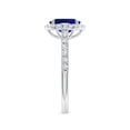 thumbnail image 3 of ANGARA Oval Lab Grown Blue Sapphire Halo Side Stone Engagement Ring for Women in 14K White Gold (Size-8x6mm) | September Birthstone Jewelry for Her | Lab-Grown Blue Sapphire Engagement Ring, 3 of 8