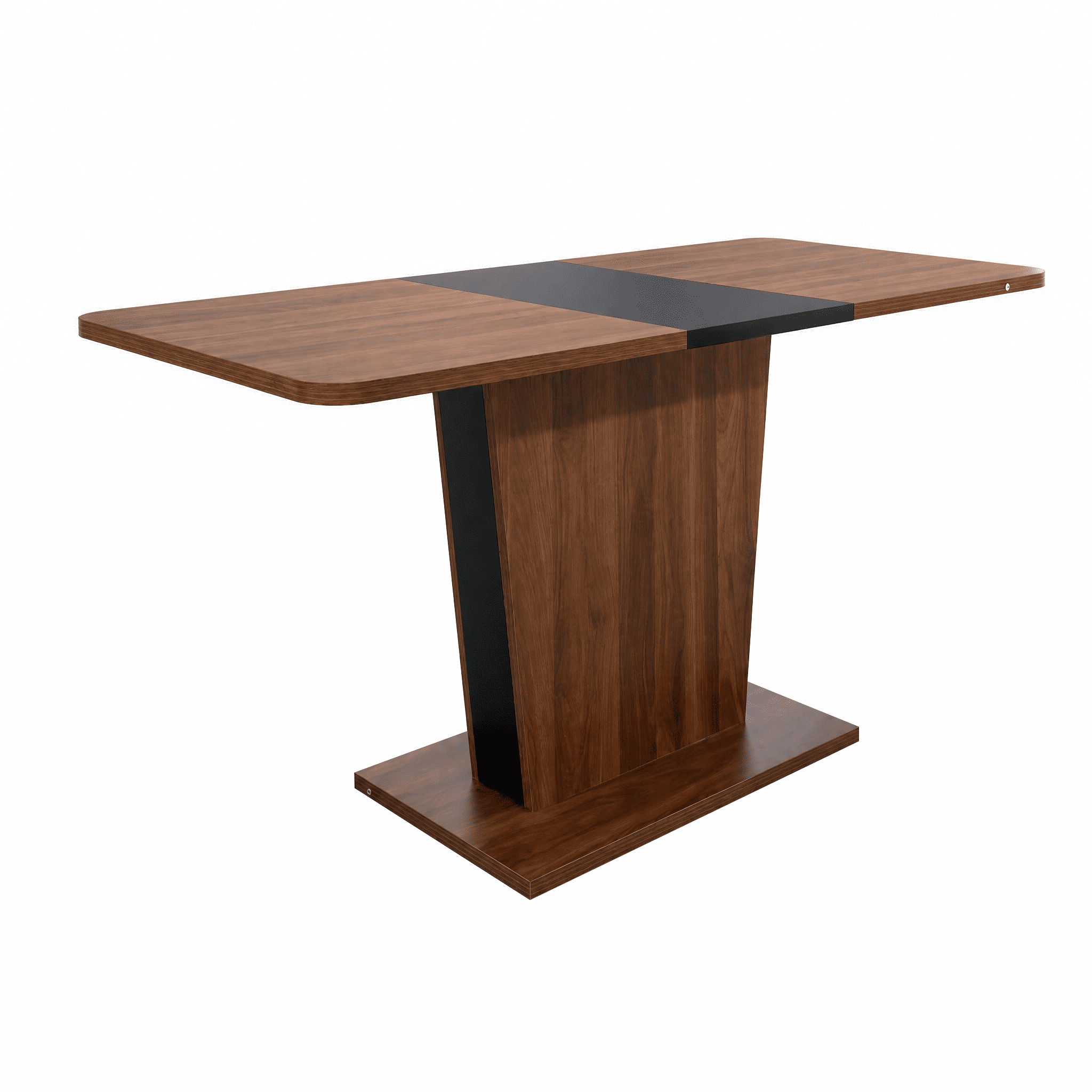 Mintazer Extendable Dining Table, Expandable Pedestal Kitchen Table for Small Space for Dining Room Apartment, Walnut Brown