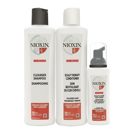 - Nioxin System 4 Starter Kit - Cleanser 10oz, Therapy 10oz and Treatment 3.3oz (3pc Set)