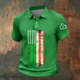 thumbnail image 1 of Ceisia Men's St. Patrick's Day Polo Shirt Collection | Irish American Flag Shamrock Print | Casual Short Sleeve Collared Tops Gift, 1 of 5